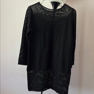 Black Long Sleeve Crew Neck Sheath Dress